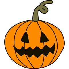 Flat Halloween Pumpkin 