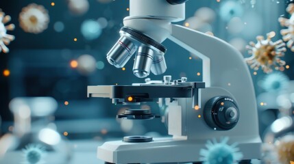 A microscope focused on a microscopic organism.