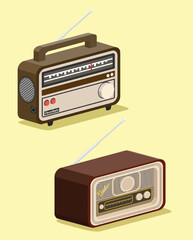 isometric illustration box retro radio