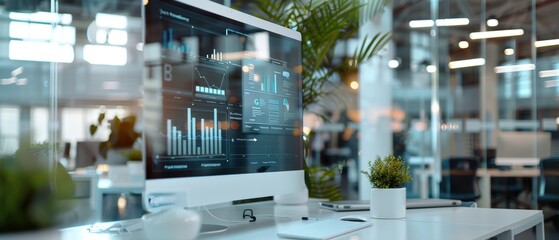 Collaborative Business Team Analyzing Financial Data in Modern Office Workspace