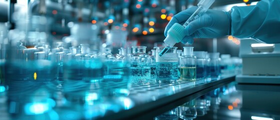 Scientific Researchers in a Laboratory Conducting Experiments with Advanced Equipment for Discovery and Data Recording