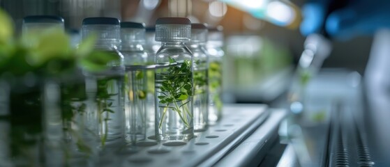 Environmental Researchers Conducting Ecological Studies and Sustainability Analysis in Laboratory Setting