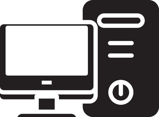Desktop Computer Glyph Icon
