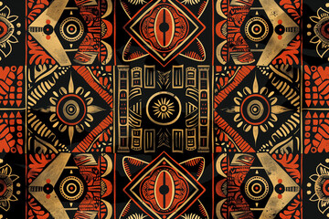 
A dynamic African tribal wallpaper tilted featuring bold patterns, earthy tones, and symbolic motifs, reflecting the rich cultural heritage of African tribes