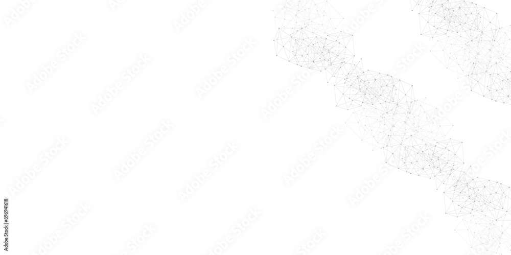 Aufkleber Vector Grey graphic background dots with connections technologies and sharing data as abstract concept.