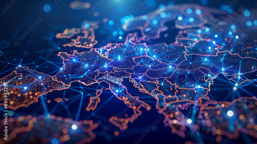 Poster a digital map shows that western europe is important for ai-powered global networking. this allows f