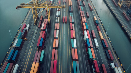 Obraz premium Optimizing freight logistics with AI