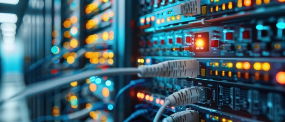 Professional Technician Organizing Cables While Wiring Digital Electricity Systems in Server Room