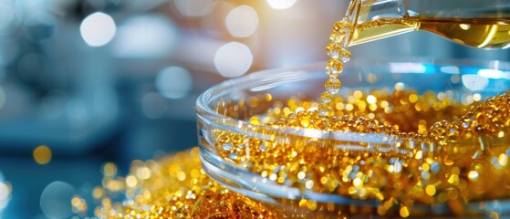 Precision Gold Refining in Laboratory - Close-up of Skilled Hands Working with Detail and Expertise