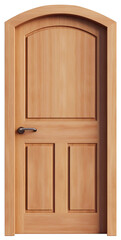 Obraz premium minimal wooden door 3d render on isolated background, PNG file, dicut.
