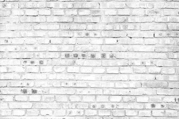 White brick wall texture. Abstract background for design. Monochrome.