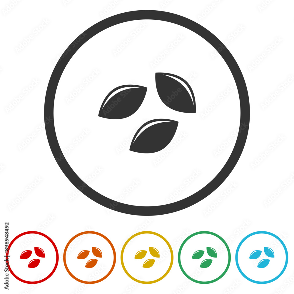 Poster seed icon. set icons in color circle buttons
