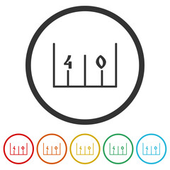  Yard Marking icon. Set icons in color circle buttons