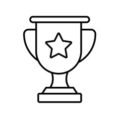 trophy line icon with white background vector stock illustration