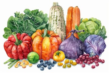 A vibrant collection of fresh vegetables showcasing colors and textures, perfect for healthy lifestyle and culinary inspiration.