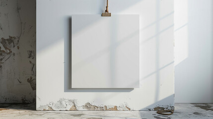 White board hanging on wall. Generative AI