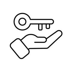 key line icon with white background vector stock illustration