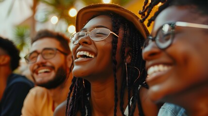 Obraz premium Diverse Group of Friends Laughing and Enjoying Time Together