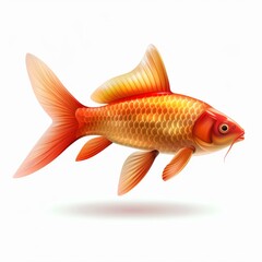 Fish 3d realistic icon, mackerel draw shape, fishing symbol, tuna silhouette, salmon sign, color fish