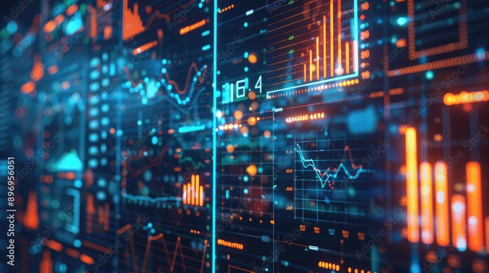 Aufkleber digital display of business intelligence and analytics. -
