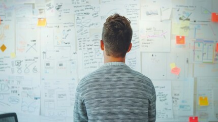 Creative business strategy brainstorming on a whiteboard