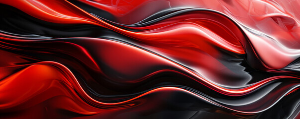 Obraz premium Abstract red and black fluid motion art