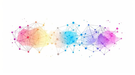 Obraz premium Colorful Connected Network Abstract Design
