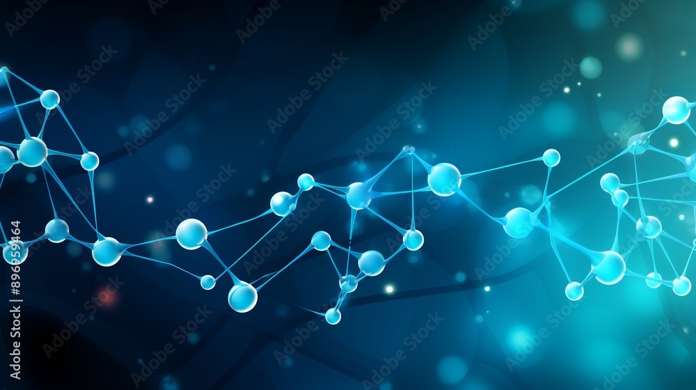 Aufkleber abstract vector science concept with molecular design: modern digital background featuring interconn