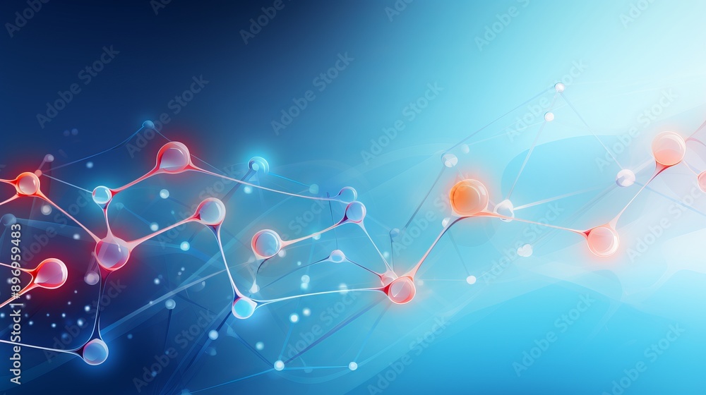 Poster abstract vector science concept with molecular design: modern digital background featuring interconn