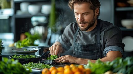 Fototapeta premium man in the kitchen