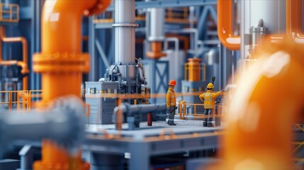 Fototapeta premium Portray the importance of safety training in industrial settings with images of workers participating in hands-on safety drills and simulations.