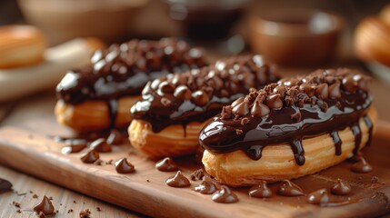 eclairs with chocolate