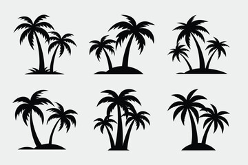 Fototapeta premium palm tree line art silhouette vector palm, tree, vector, line, art, silhouette, drawing, clipart, icons, illustrations, graphics, outline, design