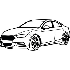 Fototapeta premium Kids' Sports Car Vector Coloring Page