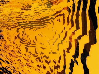 An abstract artwork with bold yellow and black hues