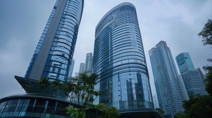 Naklejka premium Modern Skyscrapers in the City