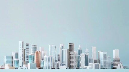 Minimalist Cityscape with Pastel Colors