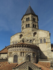 Basilica of Notre Dame du Port. 12th century. UNESCO World Heritage. Detail of the apse. Historic city of Clermont-Ferrand. France.