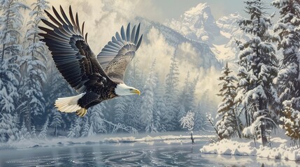 bald eagle in flight 