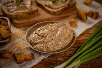 Delicious homemade crackling pate