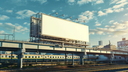 billboard and copy space on white screen