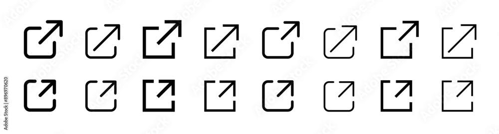 Wall mural external link icons. web chain open link to attached website. external link icon vector sign.