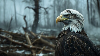 Obraz premium bald eagle protect the american election demogracy 