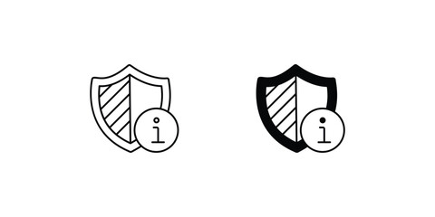 shield set icon with white background vector stock illustration