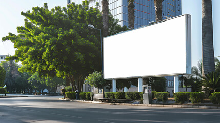billboard and copy space on white screen