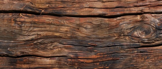 Panoramic close-up, high detail scan of weathered cherry wood texture, Generative AI