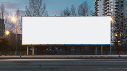 billboard and copy space on white screen