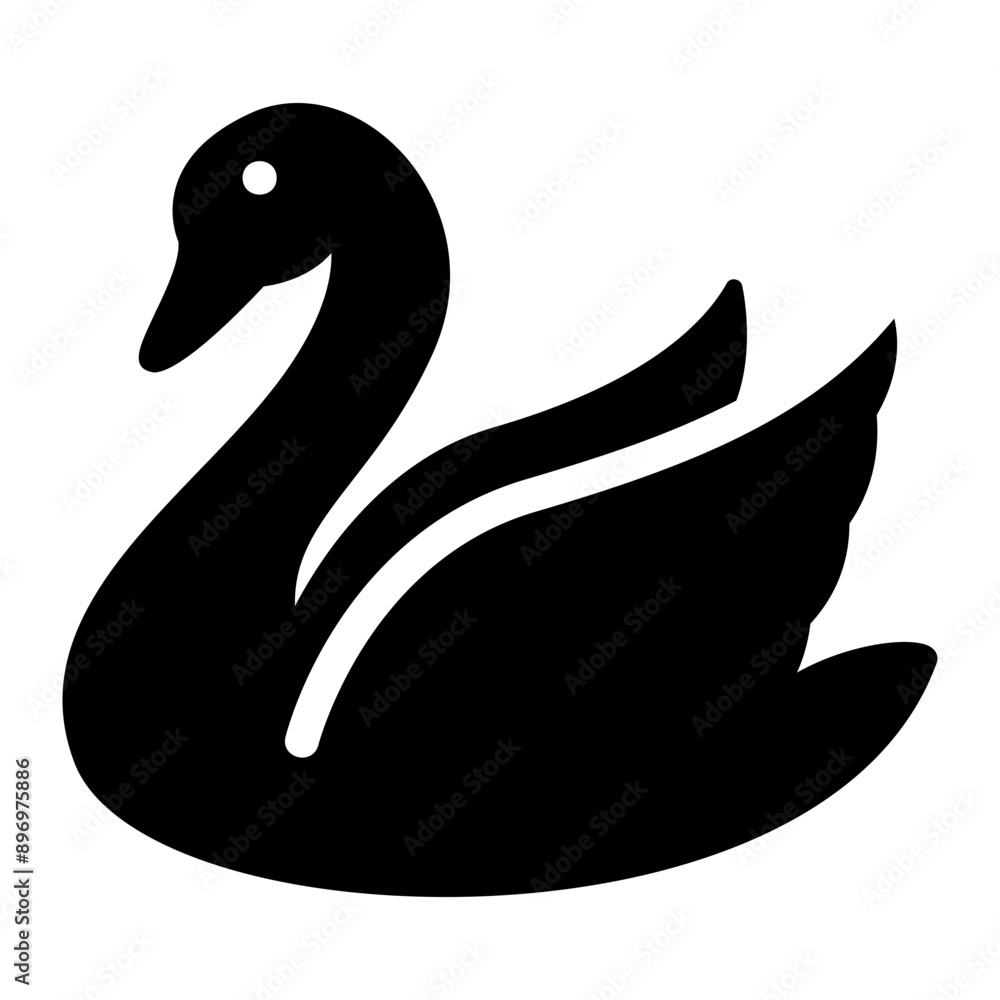 Poster swan Solid icon