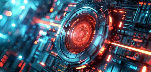 Fototapeta premium Celebrating secure data practices in HR with an AI-guarded digital vault on Data Security Day.