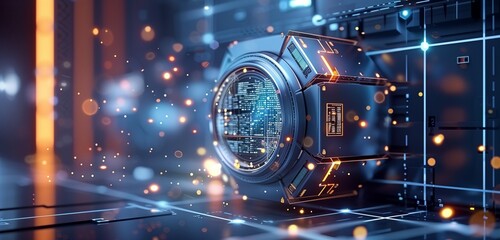 Digital vault on HR Data Security Day protected by AI, highlighting secure data practices.